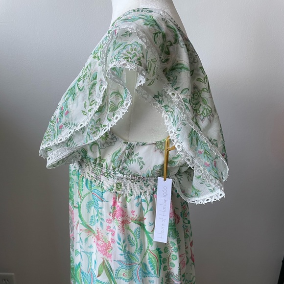 NWOT House Of Harlow 1960 Deep V Floral Print Flowy Boho Maxi Dress Size S - Picture 9 of 14